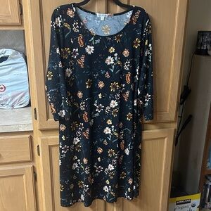 Nine Britton Black Floral Long Sleeve Dress